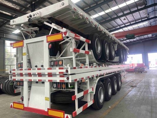CIMC 40 톤 60t 2/3 축 20FT 40FT 컨테이너 차시 사용 평면 침대 거위 골격 트럭 평면 트레일러