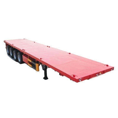 CIMC 3 축 40ft 12500*2500*1500mm 70 톤 용량 8-12 세트의 트위스트 잠금 평면 갑판 트럭 트랙터 반 트레일러