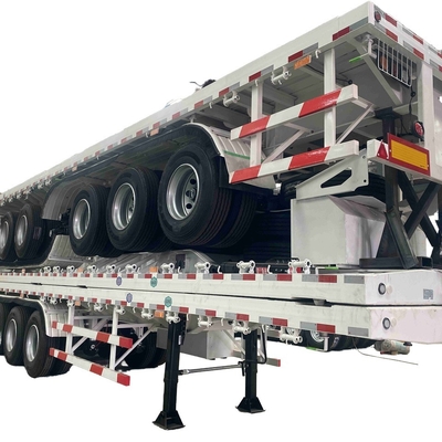CIMC 중고용 운송 20ft 40ft 50ft 53ft 40ft 2 3 4 5 Axles 평면 반 트럭 트레일러 평면 트레일러