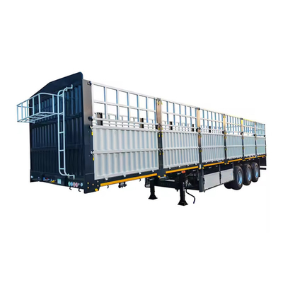 CIMC 3 축 12500*2500*3800mm 60T 측면 벽 1800mm 또는 사용자 정의 중량 기계 스프링 서스펜션 울타리 반 트레일러