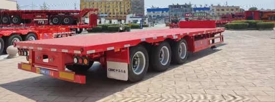 CIMC Q345B 스틸 3 축 50-70 톤 컨테이너 평면 반 트레일러
