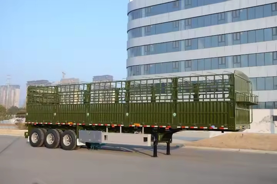 12400*2500*2000mm 구두 무게 7T 3 축 10pcs 잎 스프링 40T 유료 화물 스틸 반 트레일러