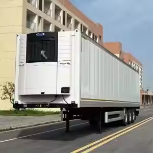고강도 강철 이중 회로 제동 시스템 3AXLE 냉동 밴 반 트레일러