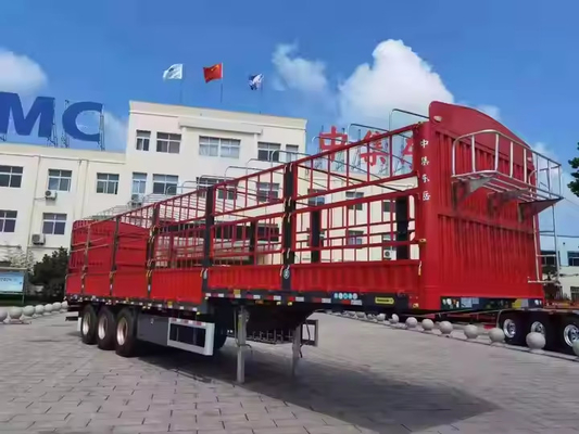 CIMC 3 Axles 40 -100T 대량 화물 운송 공용품 스틸 동물 측면 벽 트럭 울타리 반 트레일러