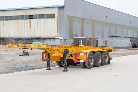 CIMC 50ton 60ton 중량 수압 거위 반 트레일러 트럭 알루미늄 평면 축 트레일러