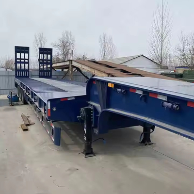 3 / 4 Axles LowBed Gooseneck Excavator Transport Low Bed Semi Trailer 100 Tons Lowbed 트럭 트레일러