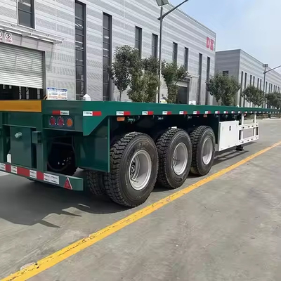 40ft 45ft 평면 침대 트레일러 컨테이너에 설치 된 다른 연료 탱크 평면 트레일러 대량물 운송 트레일러